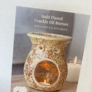 Gold crackle effect tea light burner