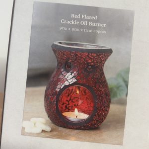 Red crackle Tea light burner