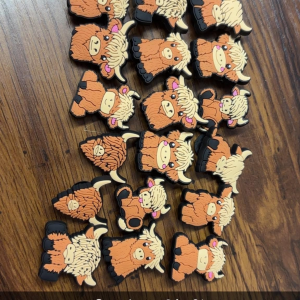 Highland cow croc charms