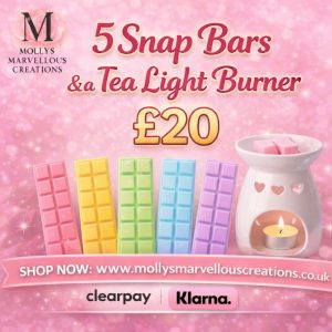 5 snap bars & tea light burner